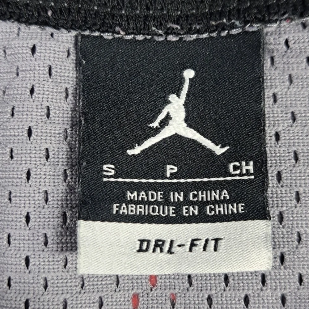Jordan Brand flight jumpman spell out logo grey & red SM basketball jersey